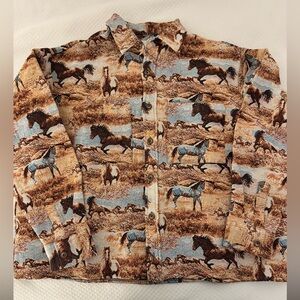 Men's tapestry Horse Print Overshirt
